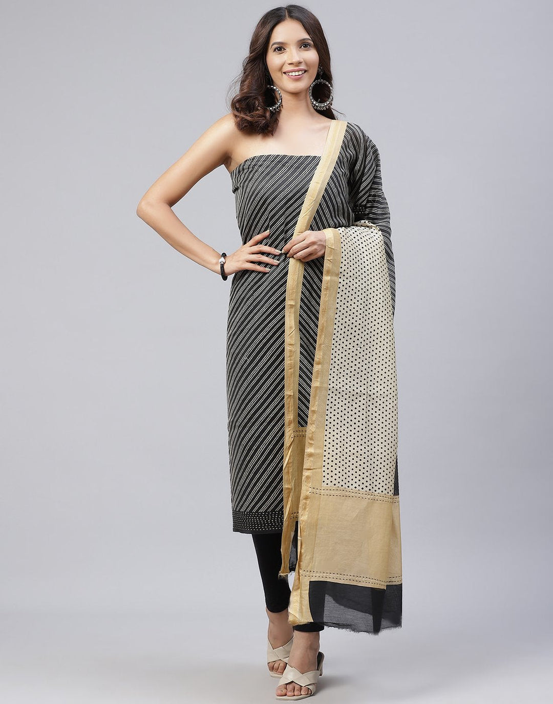 Printed Chanderi Suit Piece