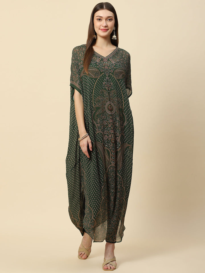 Digital Printed Georgette Kaftan Kurta