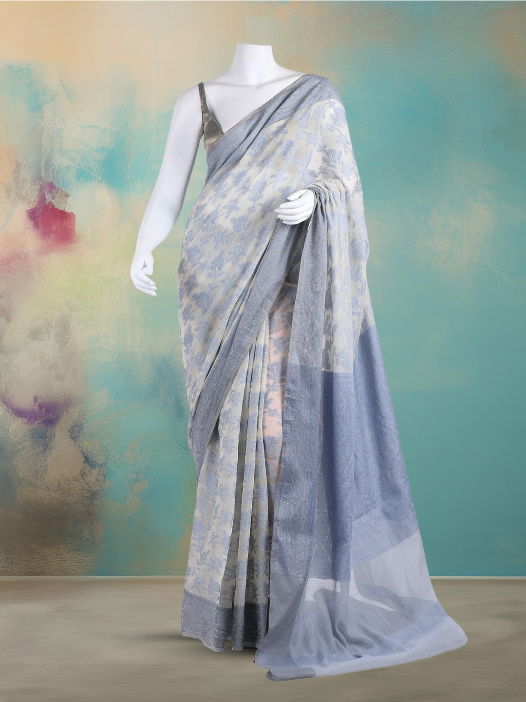 Resham Woven Design Cotton Saree