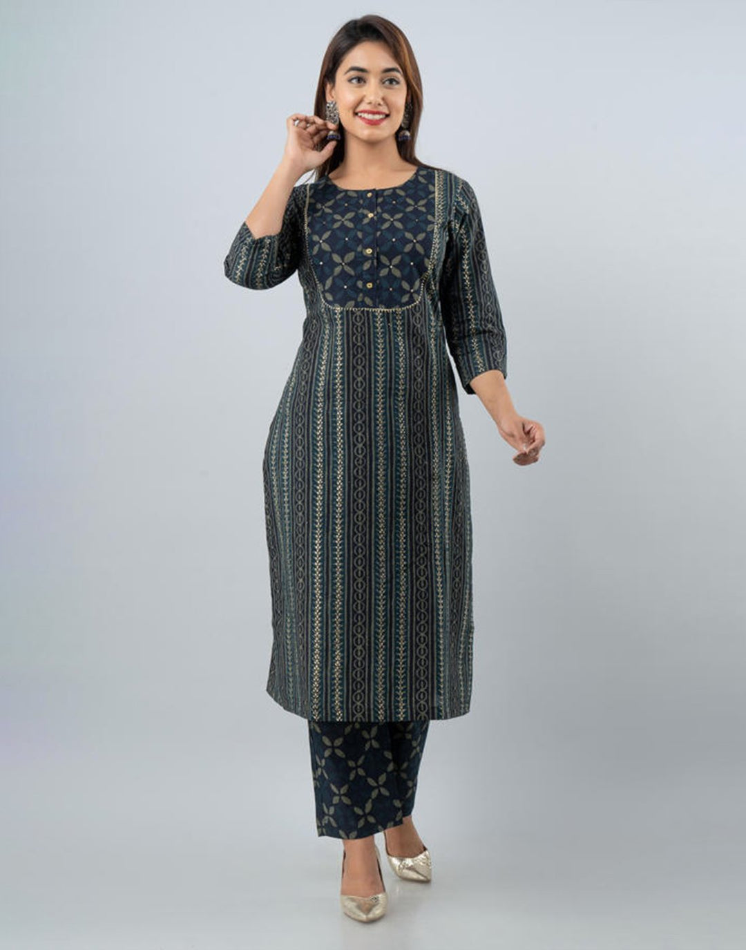 Printed Cotton Kurti with Pant