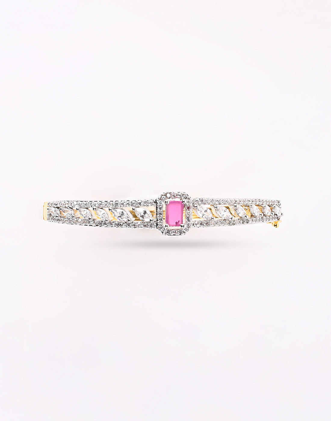 Gold Plated Bracelet Embellished With Diamond Stone