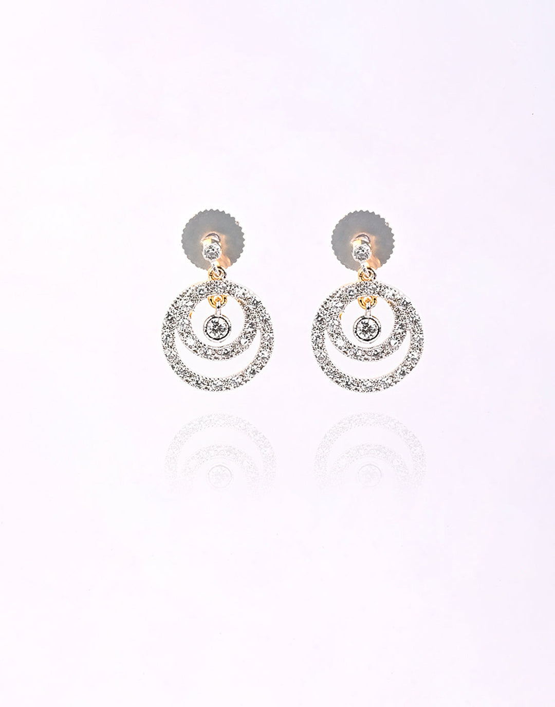 Gold Plated Earring Embellished With Diamond Stone