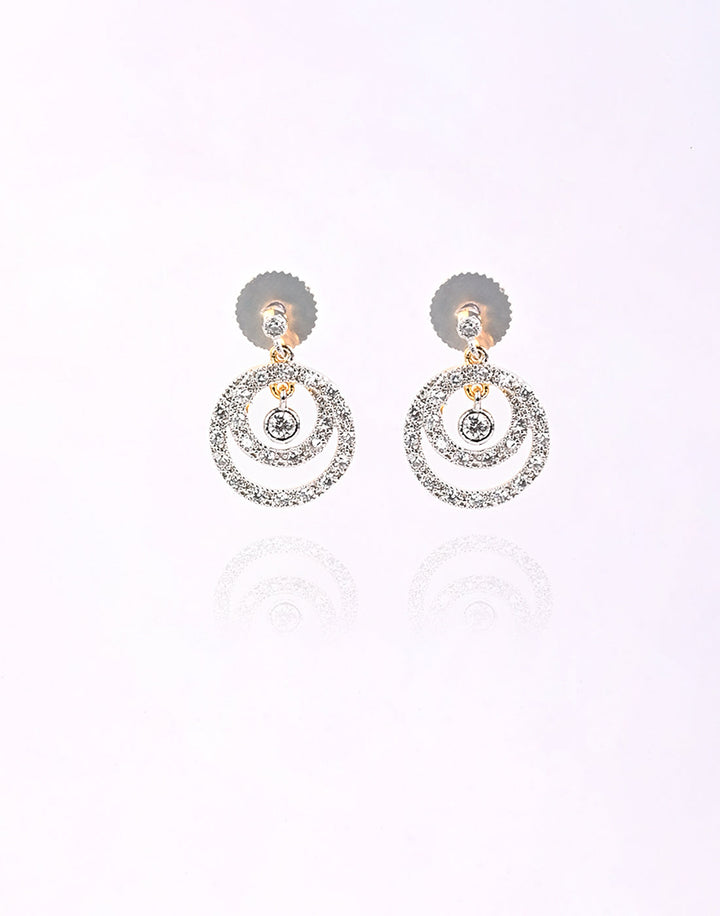 Gold Plated Earring Embellished With Diamond Stone
