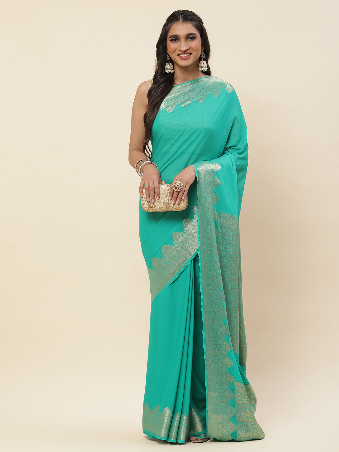 Zari Border Georgette Saree