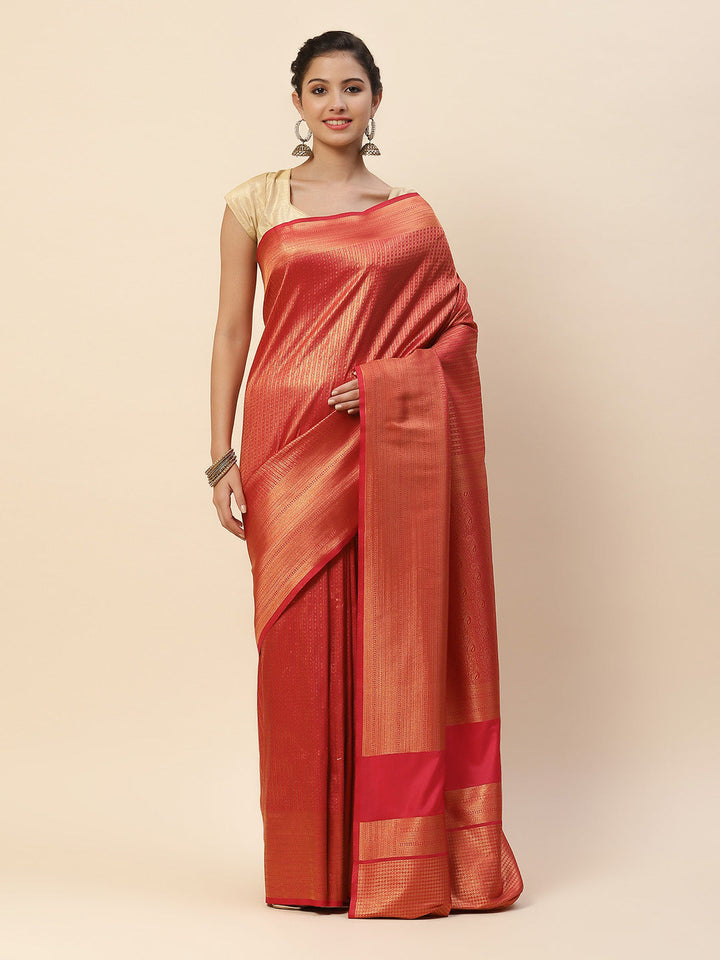 Brocade Zari Zaal Art Handloom Woven Saree