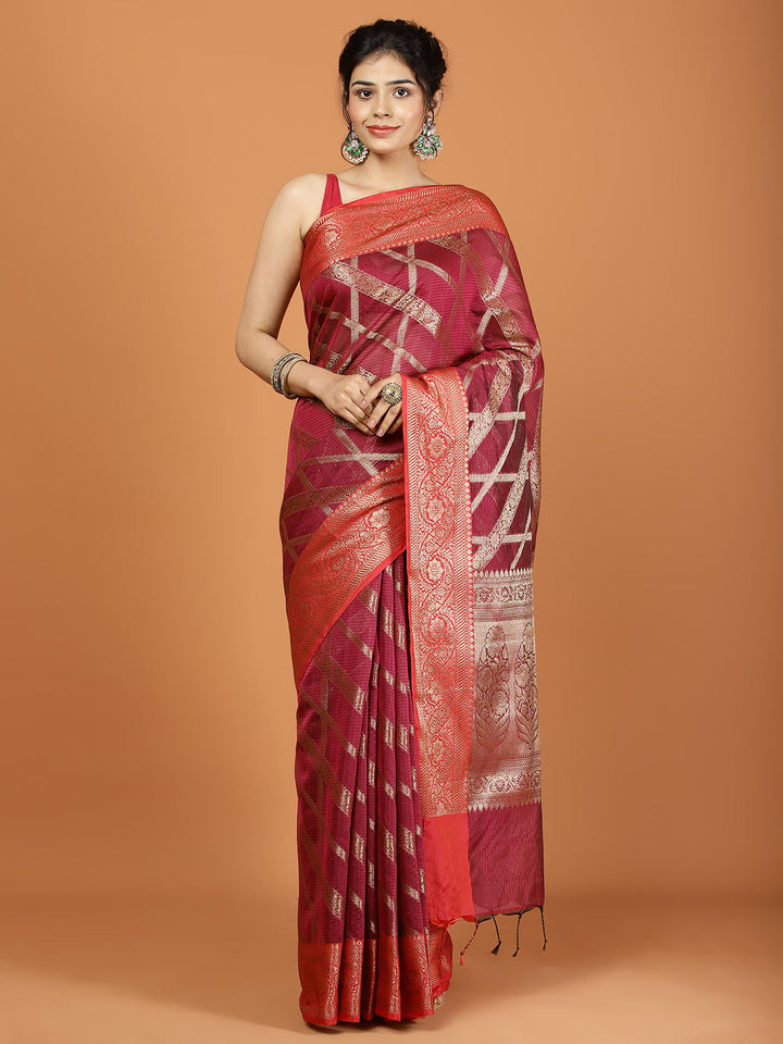 Zari Jaal Cotton Woven Saree