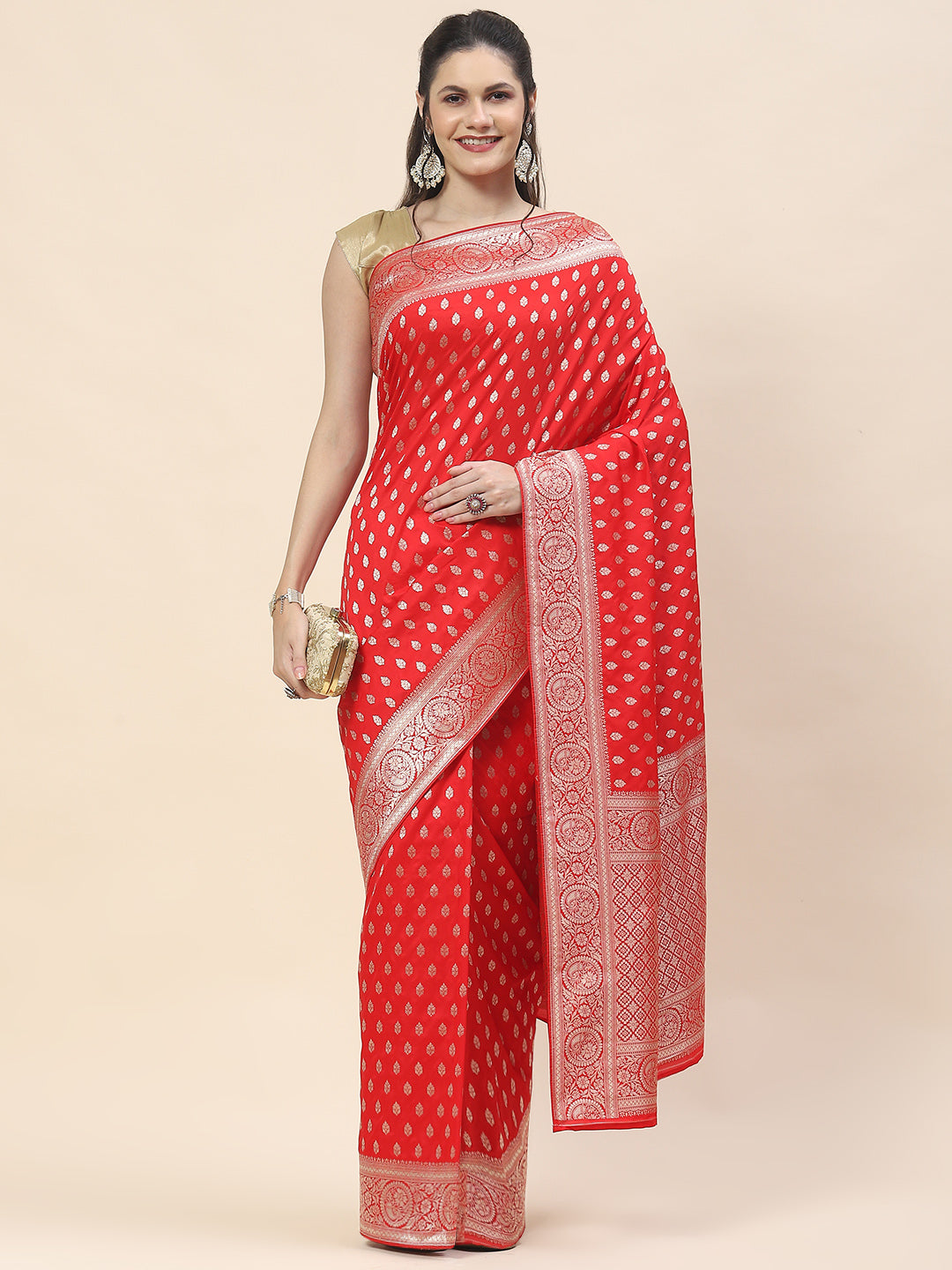 Zari Booti Woven Art Silk Banarsi Saree