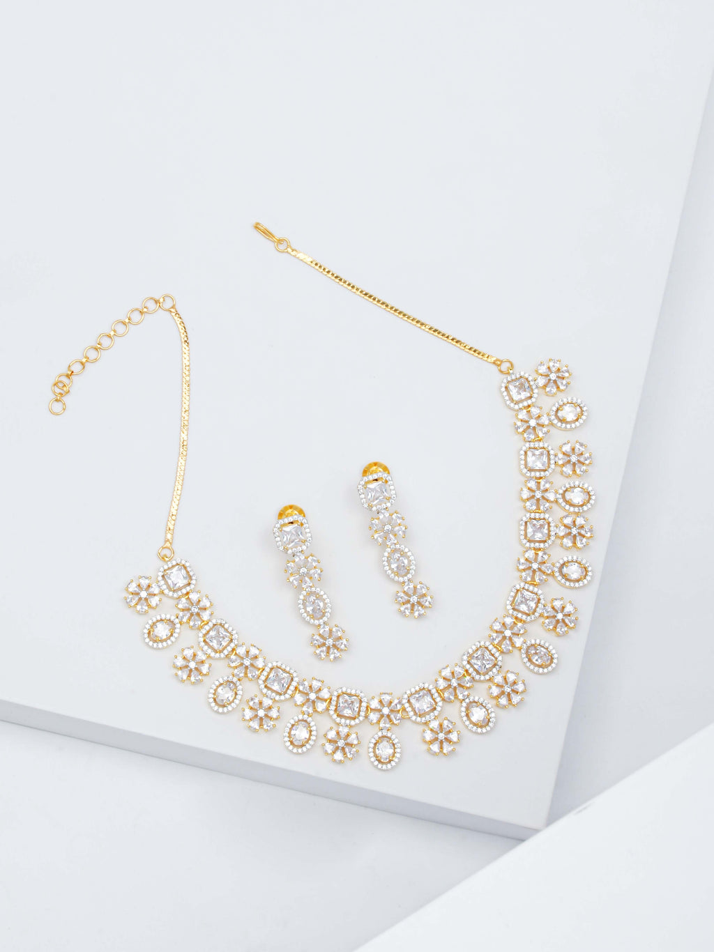 AD Stone Necklace With Earrings