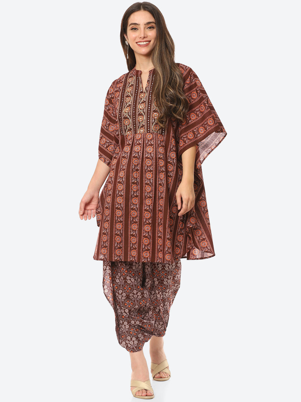 Printed Cotton Kurta With Dhoti