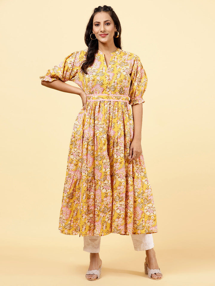 Floral Printed Cotton Kurta