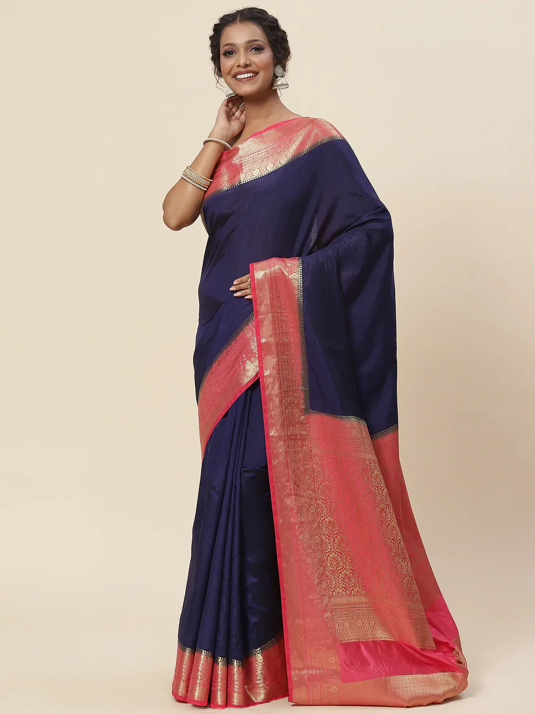Zari Jaal Handloom Woven Saree