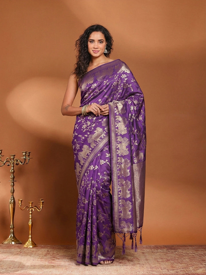 Plain Crepe Saree