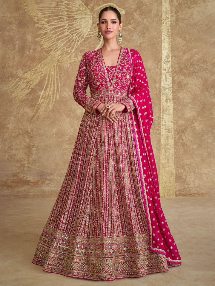 Embroidered Georgette Suit With Pant &amp; Dupatta