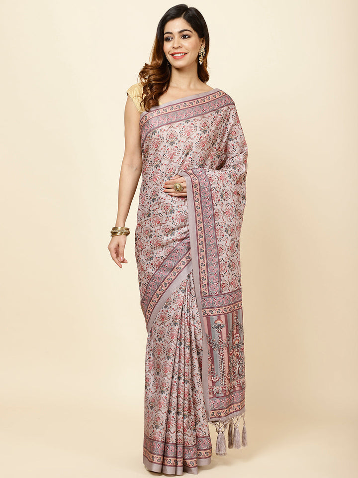 Printed Tussar Saree