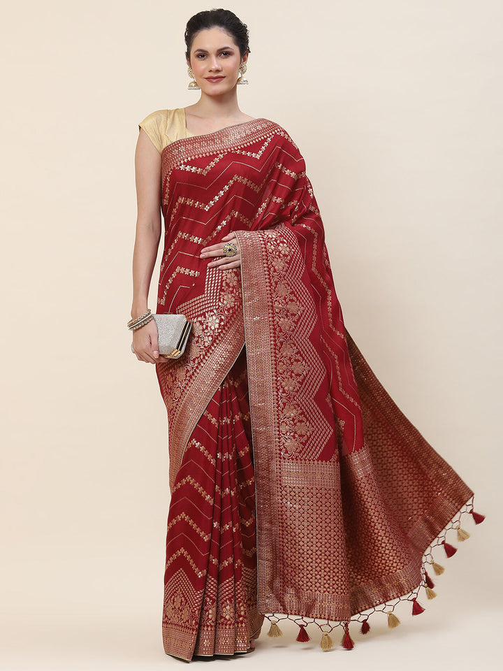 Zari Jaal Woven Dola Handloom Saree