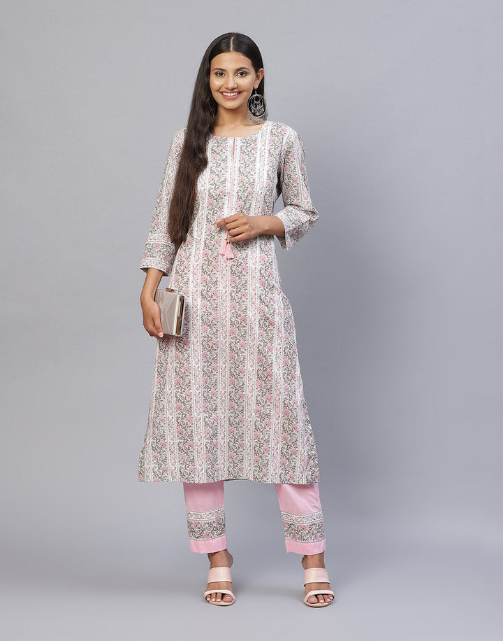 Cotton Printed Kurti Pant Set