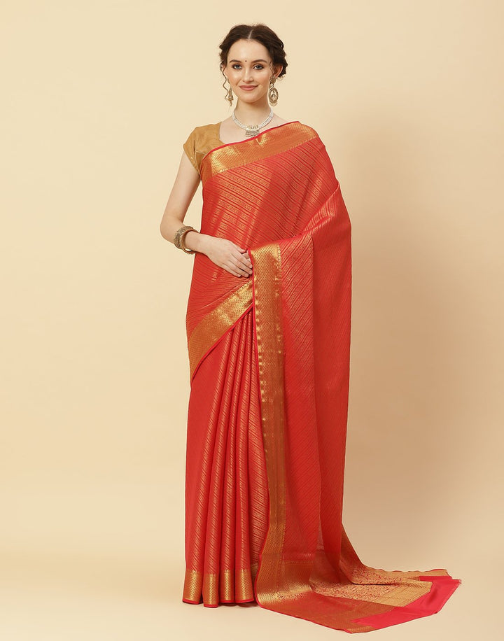 Light Brocade Art Georgette Saree