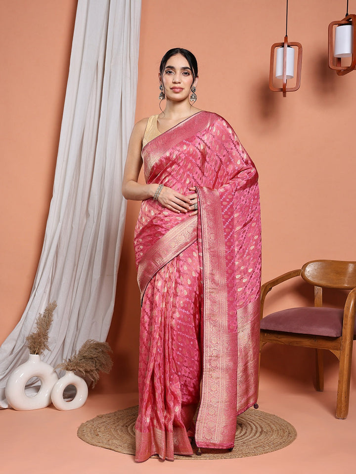 Woven Design Satin Saree