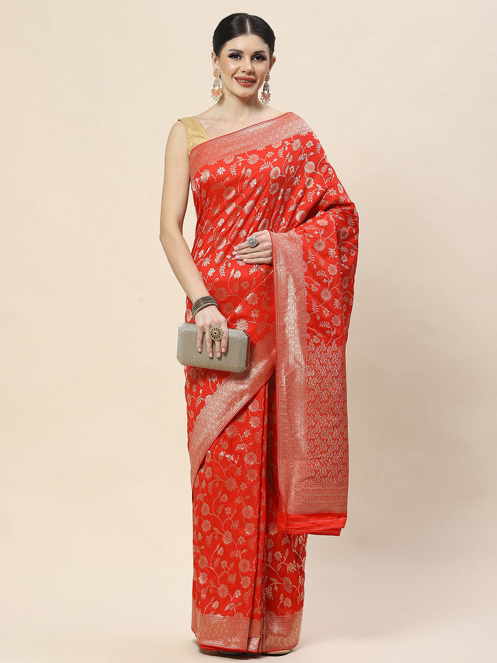 Zari Jaal Woven Art Silk Banarsi Saree