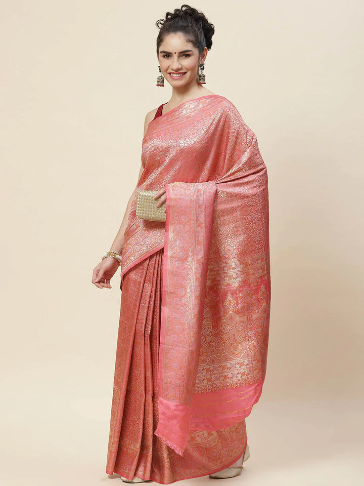 Zari Jaal Handloom Woven Saree