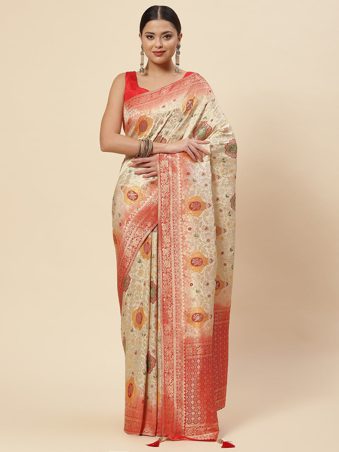 Zari Jaal Handloom Woven Saree