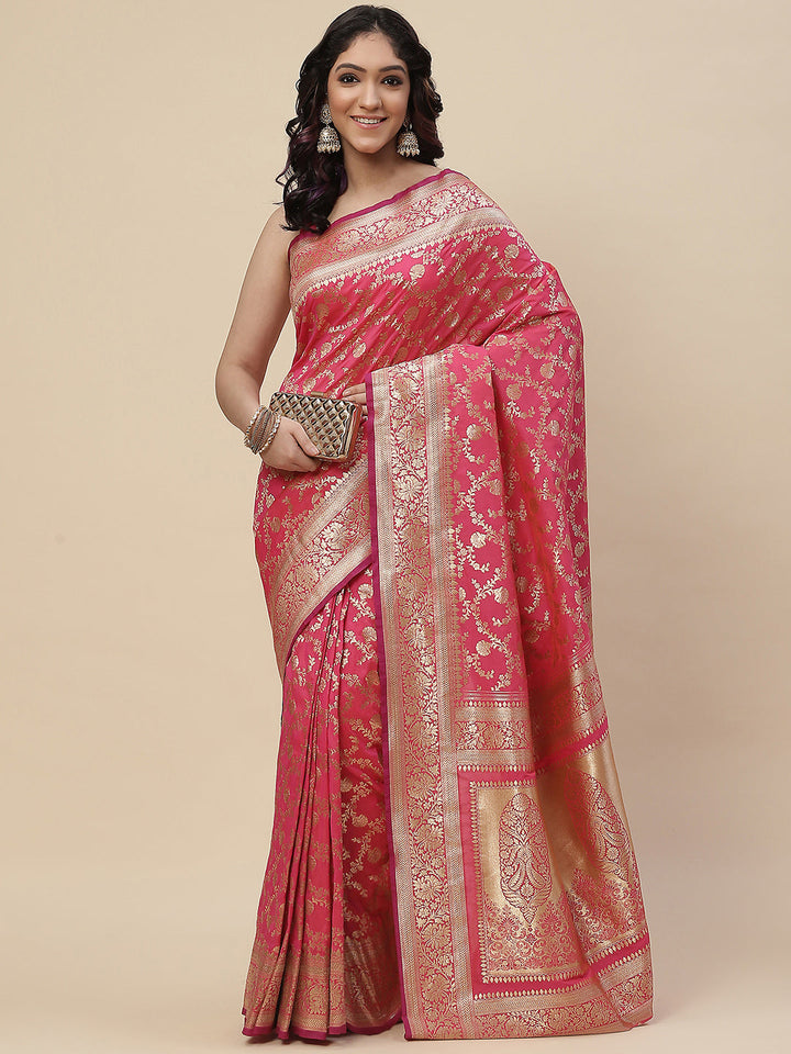 Zari Jaal Banarasi Woven Saree