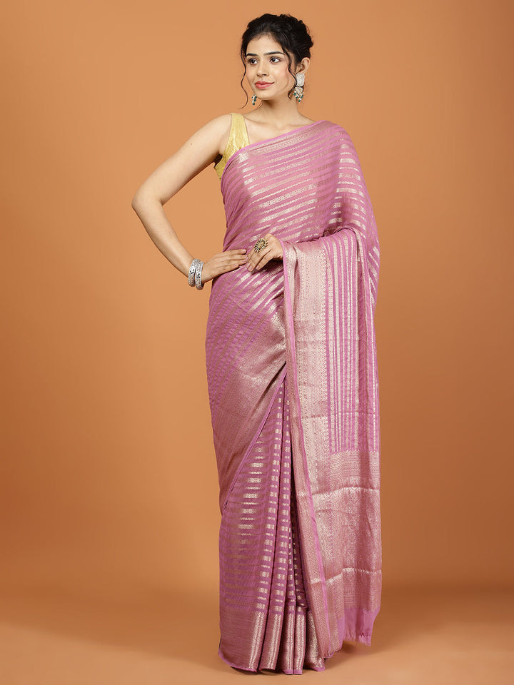 Zari Border Woven Georgette Saree