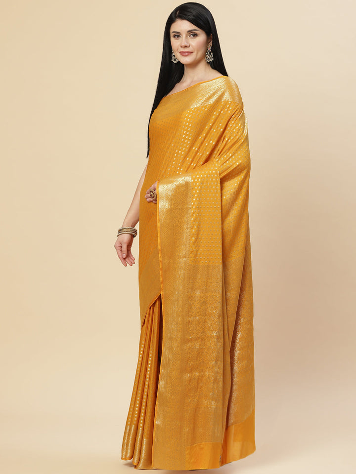 Zari Booti Georgette Plain Saree