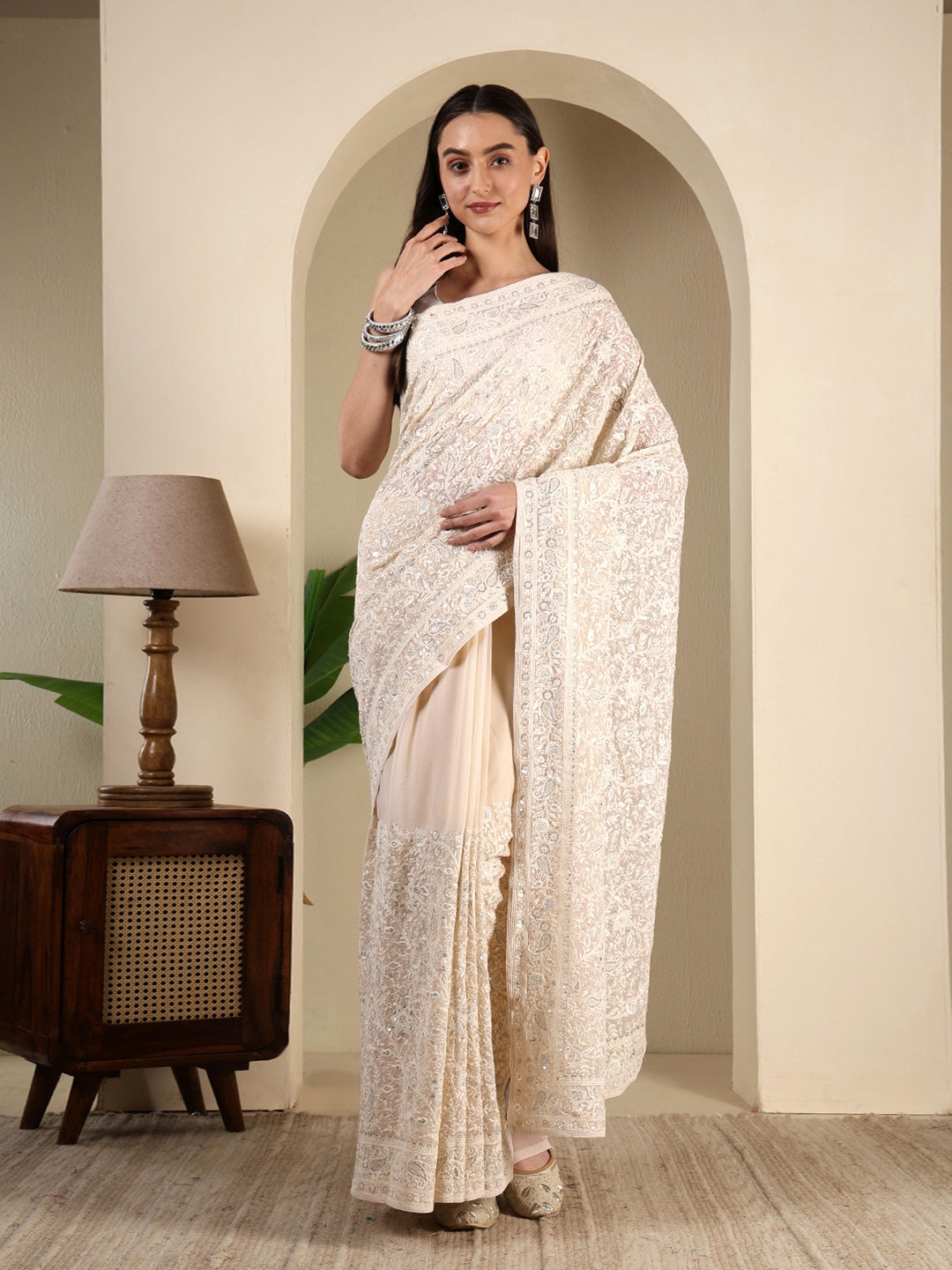 Embroidered Georgette Saree