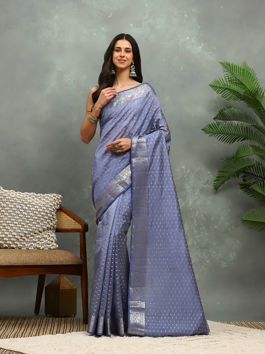 Woven Booti Art Silk Saree