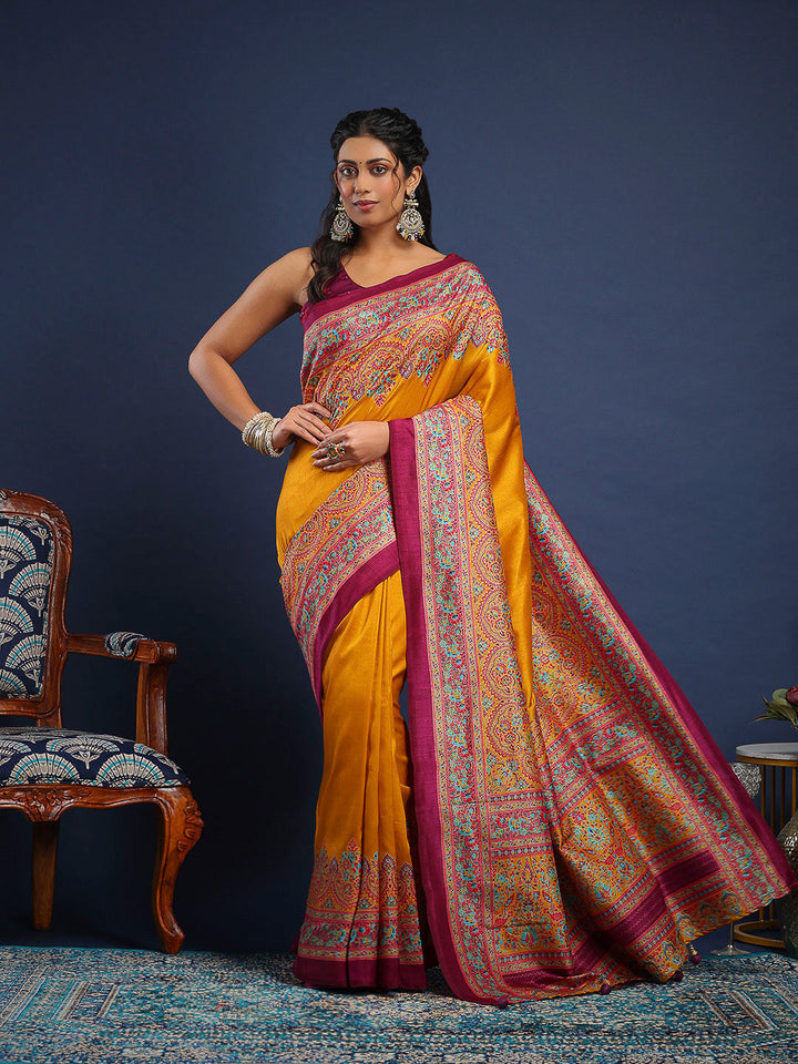 Digital Printed Art Silk Saree