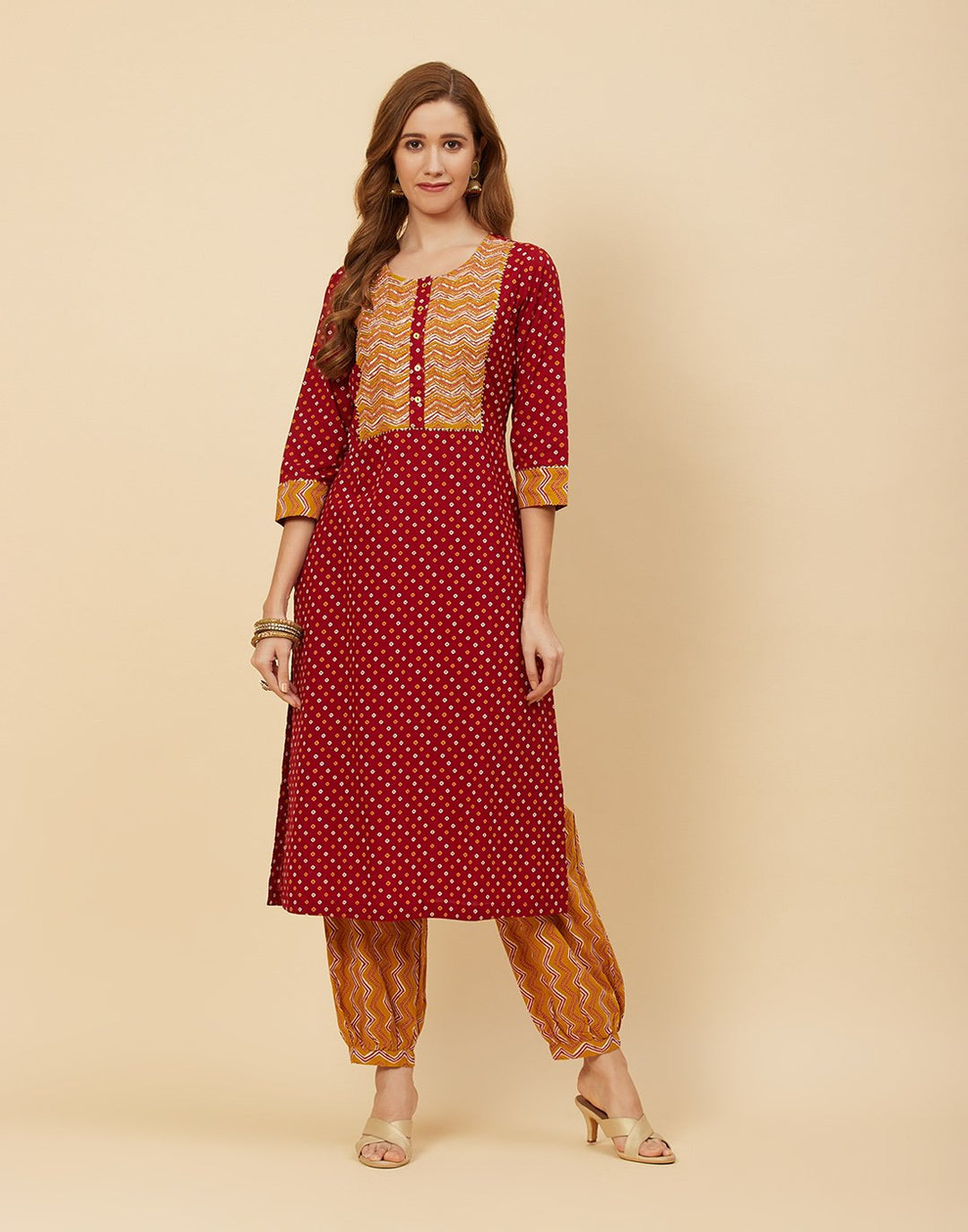 Printed Cotton Kurti With Salwar