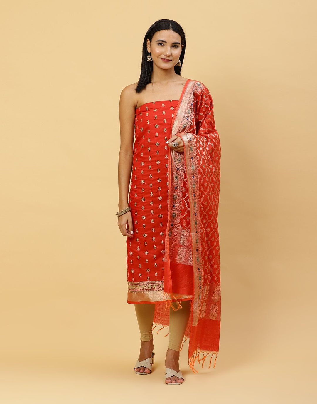 Embroidered Chanderi Suit Piece