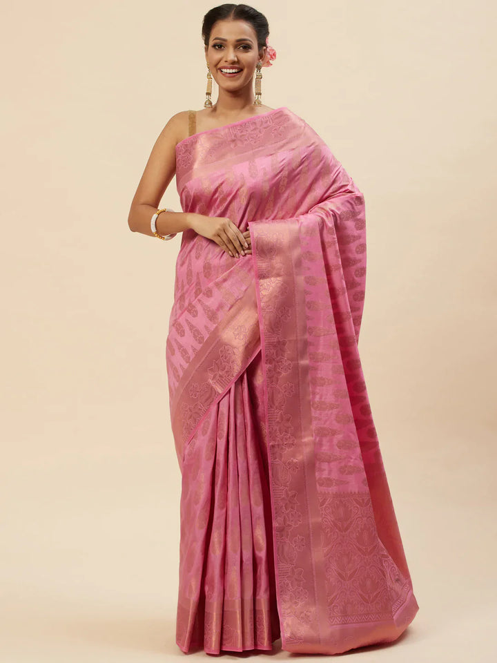 Zari Border Booti Handloom Woven Saree