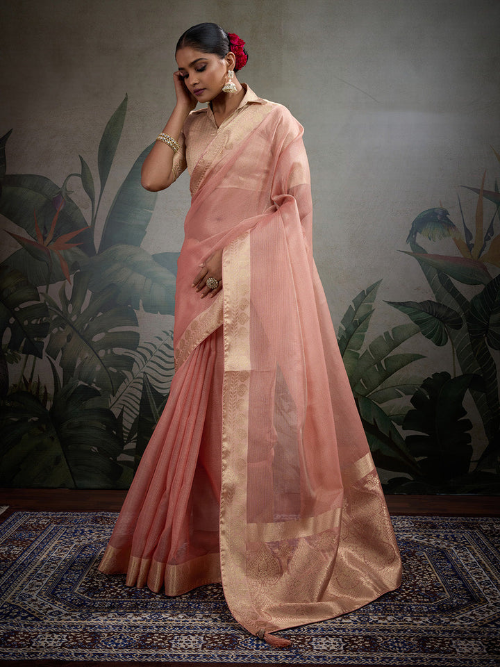 Woven Design Linen Blend Saree