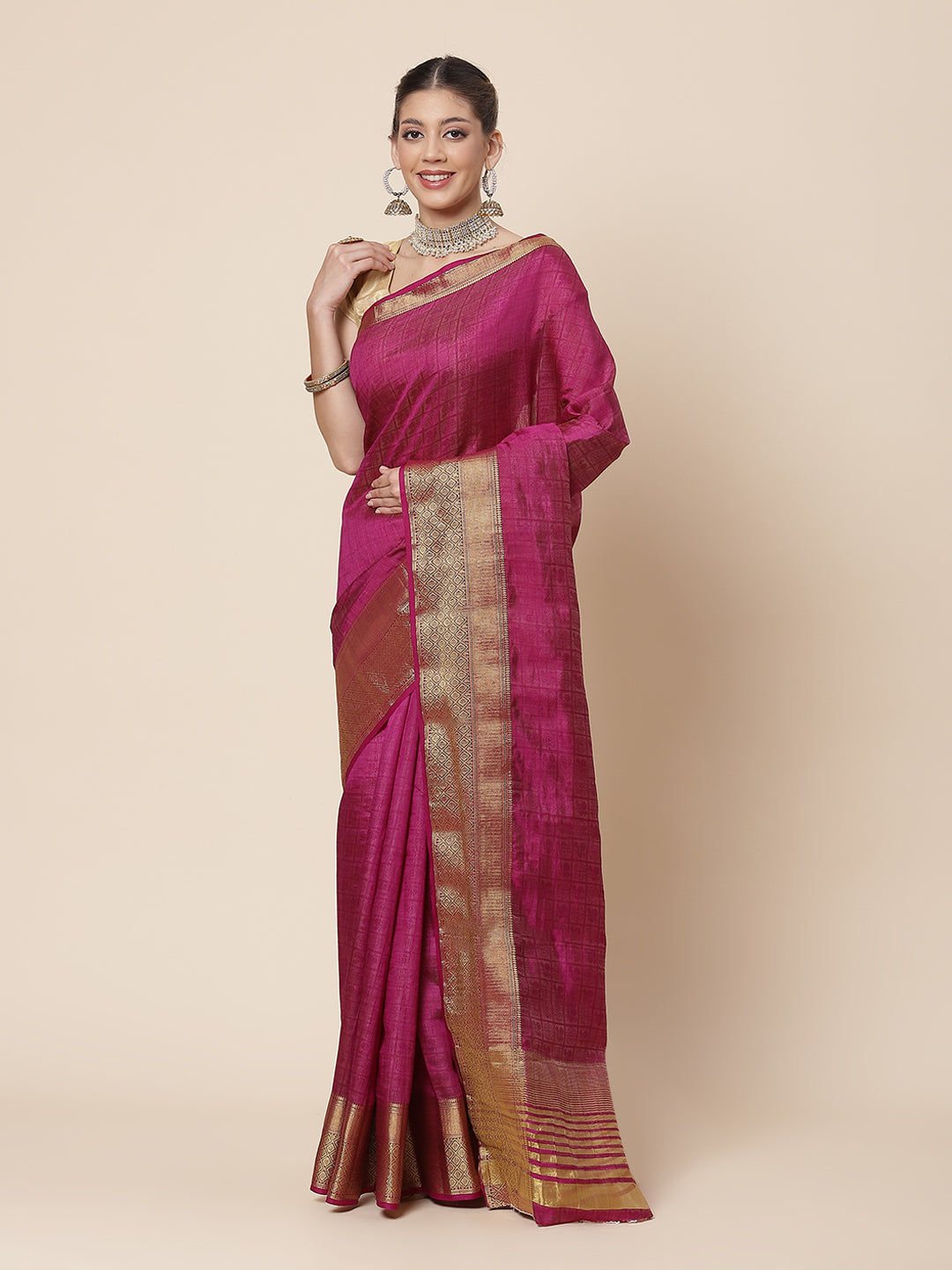 Zari Border Art Handloom Woven Saree