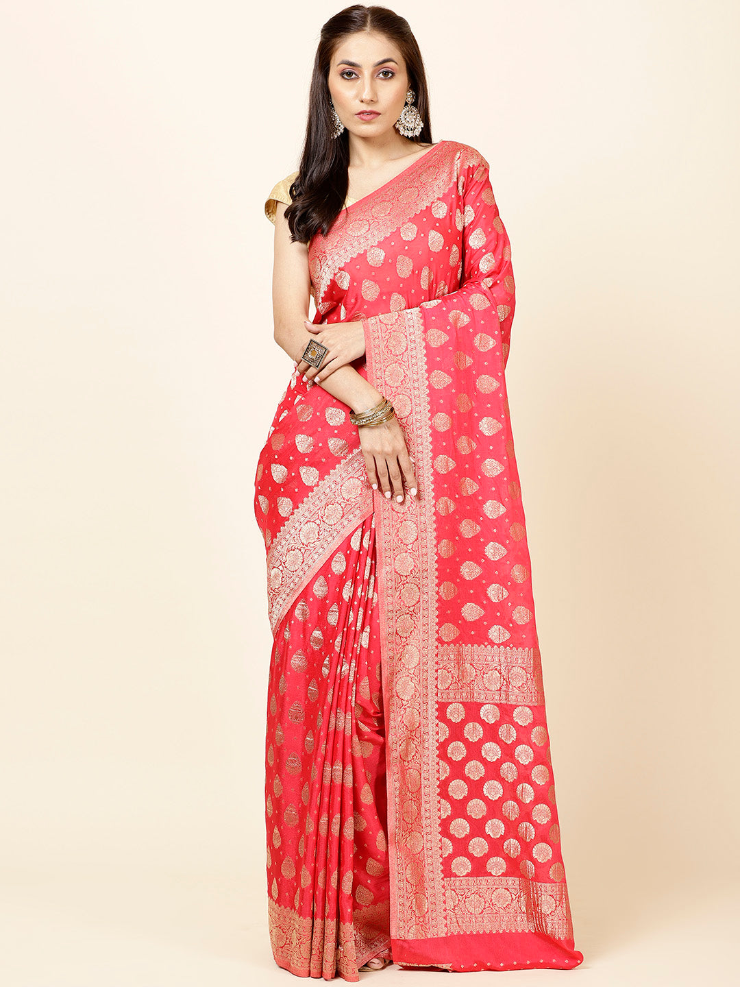 Zari Border Plain Georgette Saree