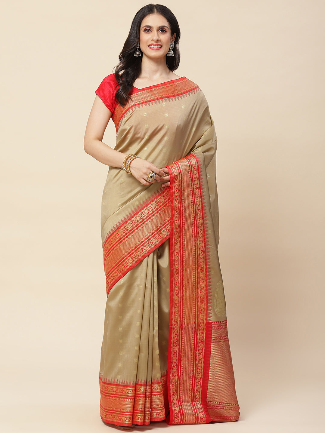 Zari Booti Woven Cotton Saree