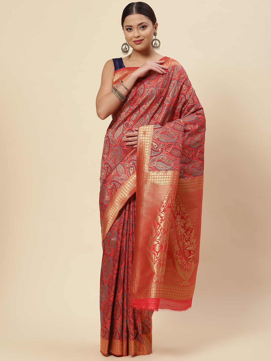 Zari Jaal Handloom Woven Saree