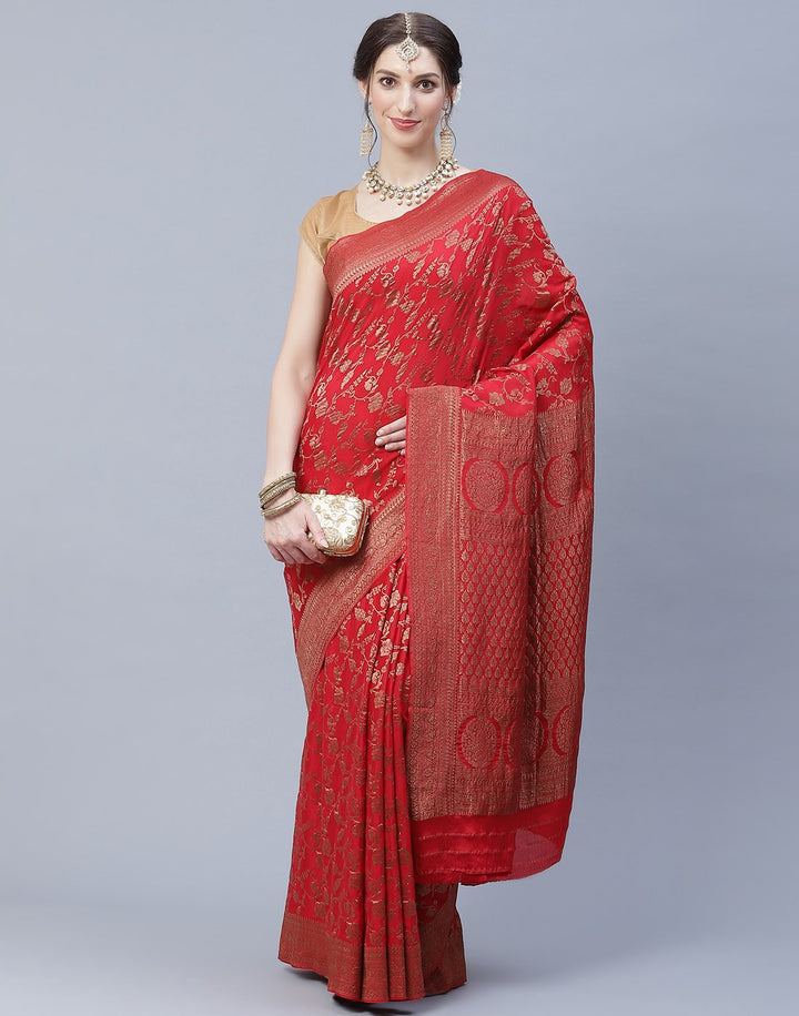 Antiq Zari Jaal Crepe Saree