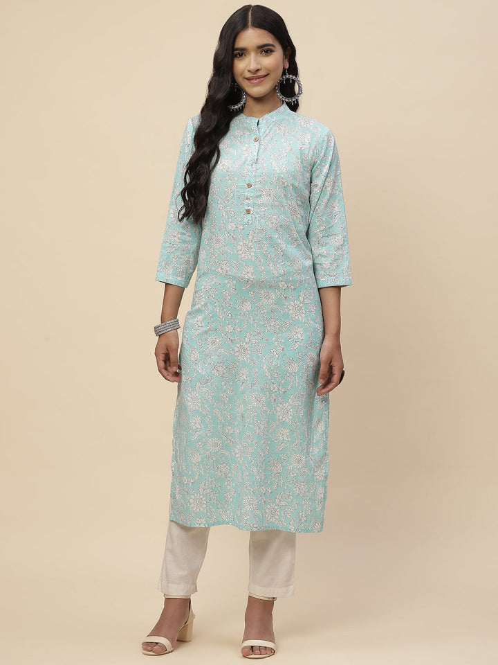 Floral Printed Cotton Kurta