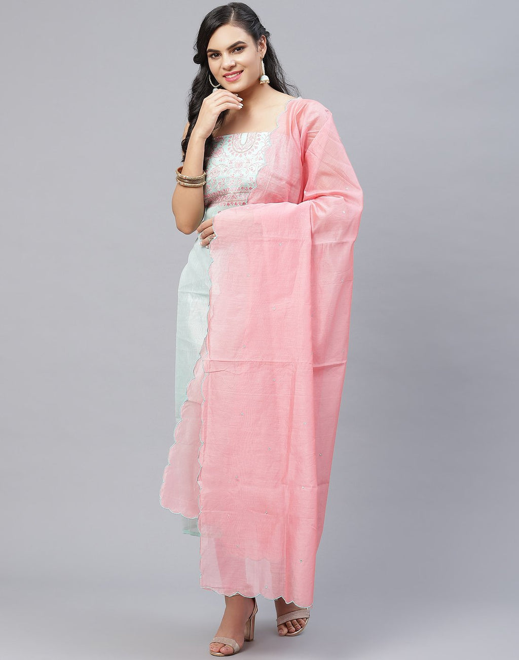 Chanderi Embroidered Suit Piece