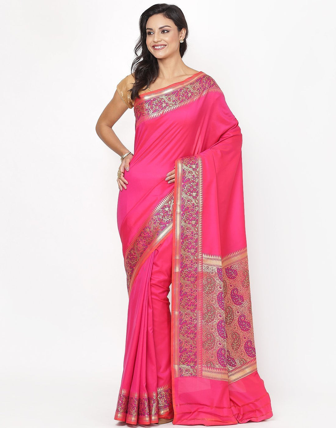 MBZ Meena Bazaar-Rani Banarasi Art Handloom Saree