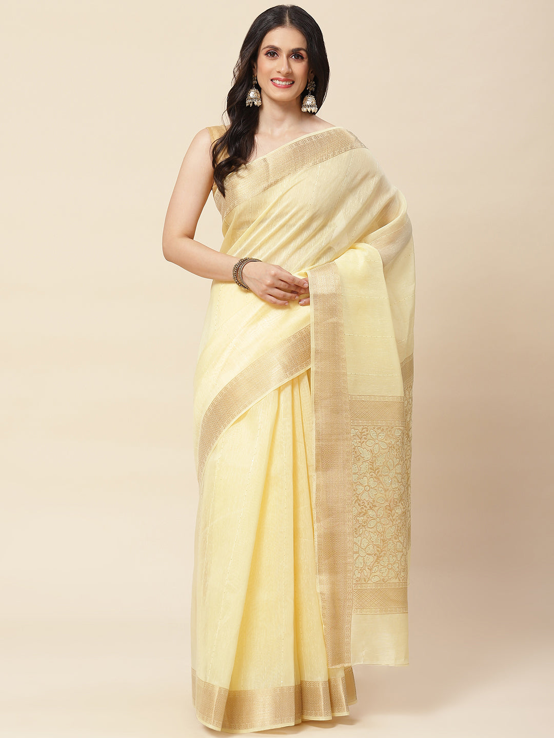 Zari Border Woven Cotton Saree