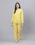 Yellow Cotton Printed Comfort Wear
