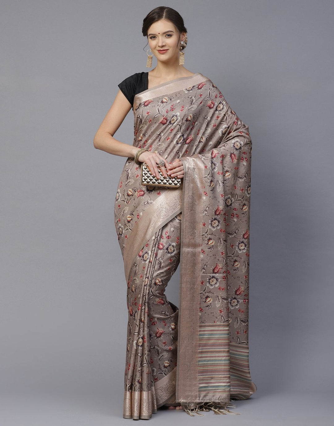 Digital Floral Printed Art Handloom Saree