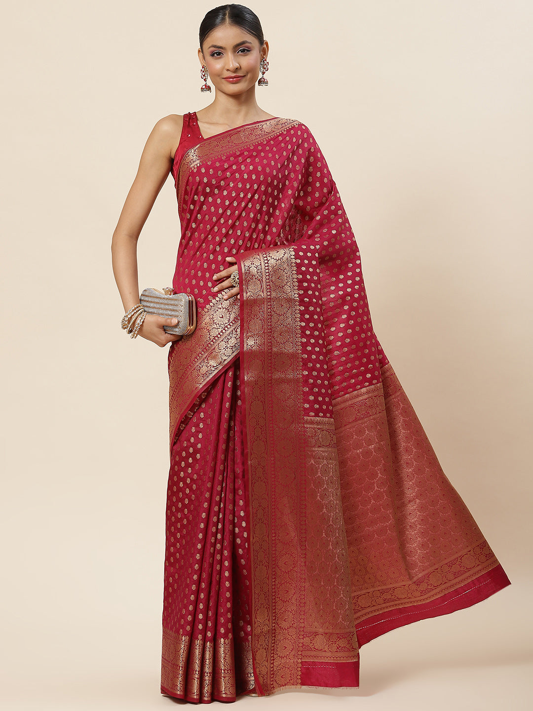 Zari Booti Woven Handloom Saree