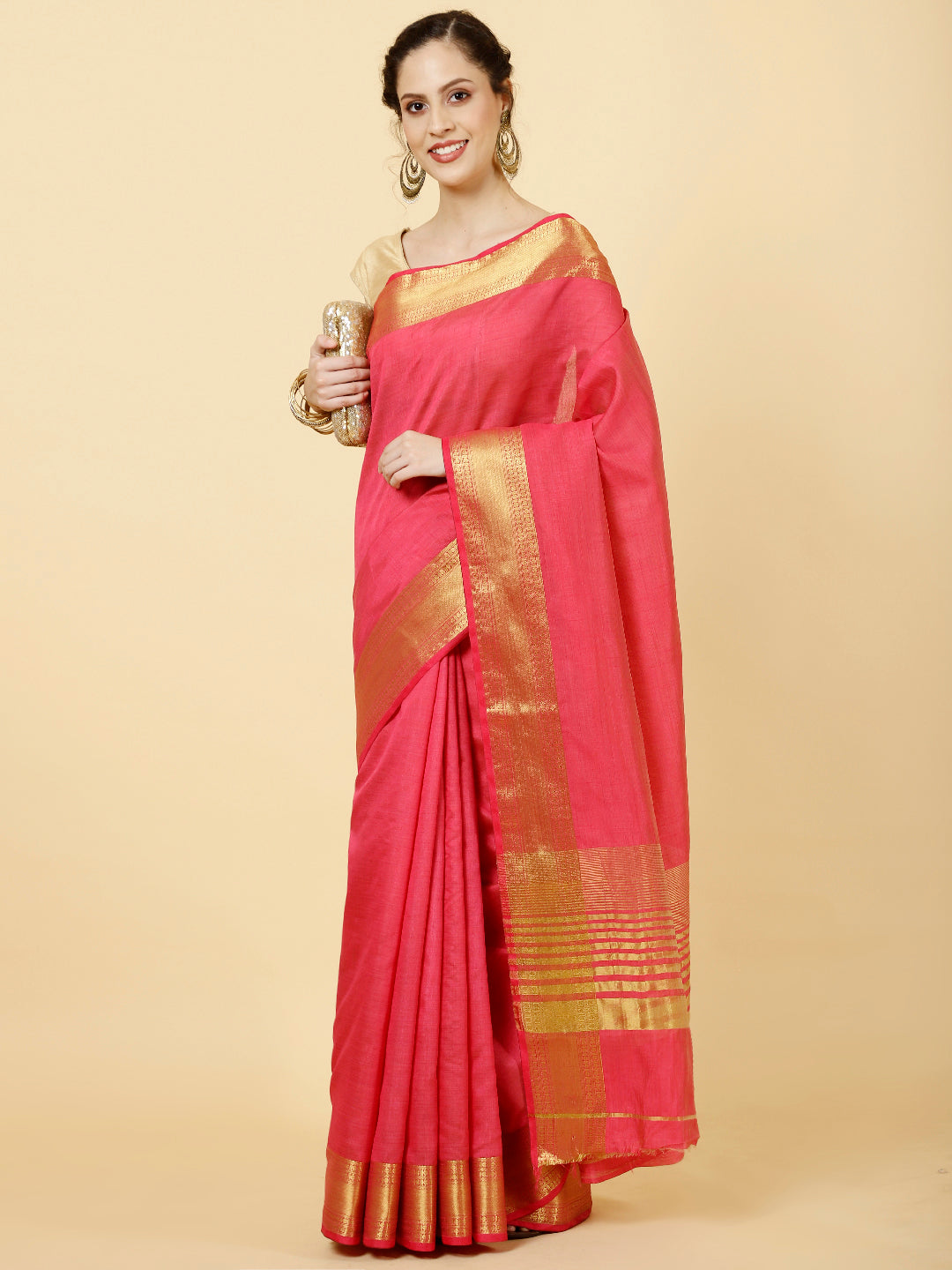 Zari Jaal Woven Handloom Saree