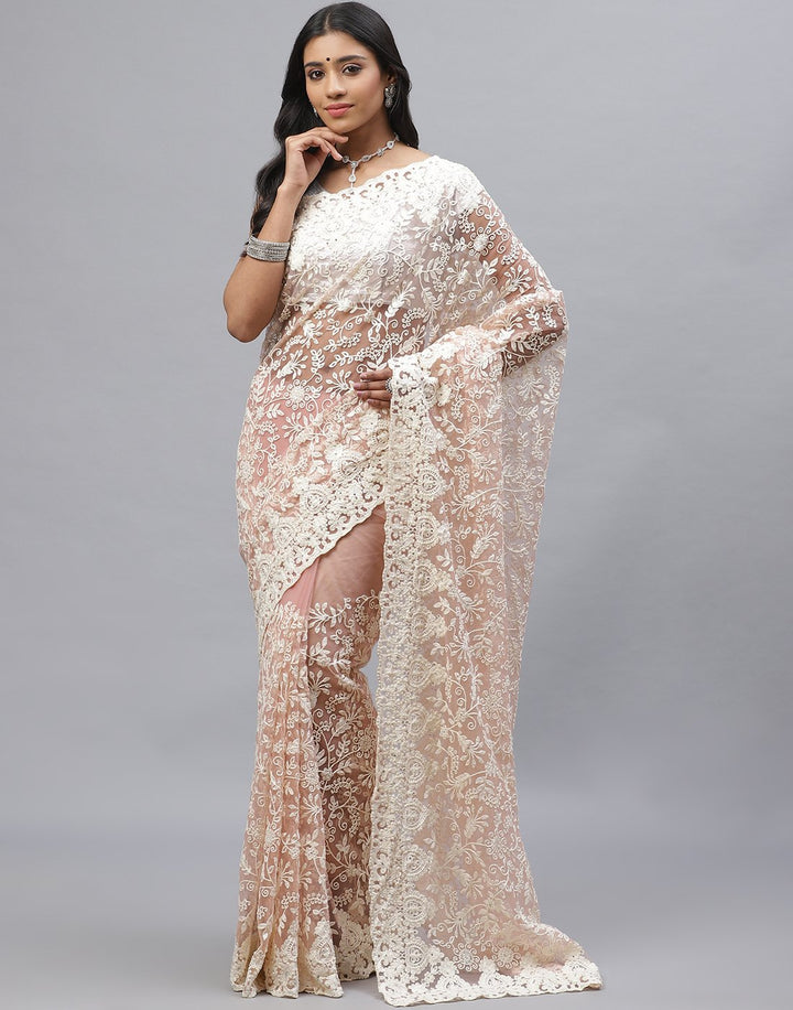 Net Embroidery Saree
