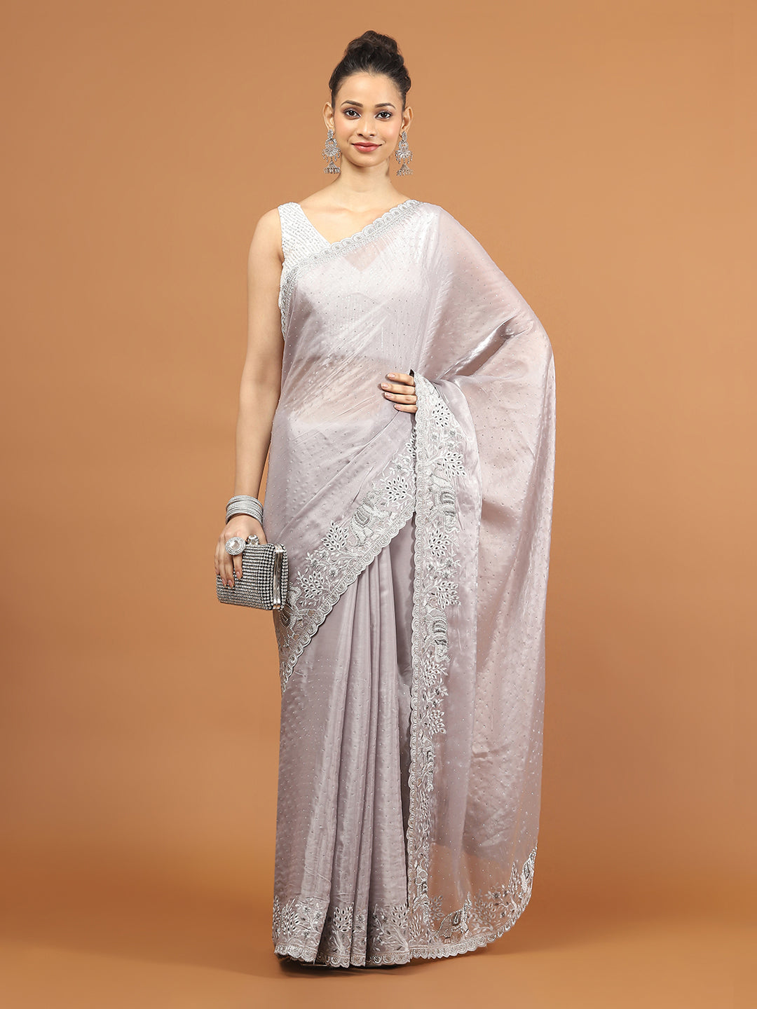 Stone Work Organza Saree